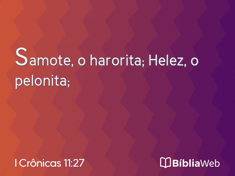 I Crônicas 11:27 em imagem para compartilhar