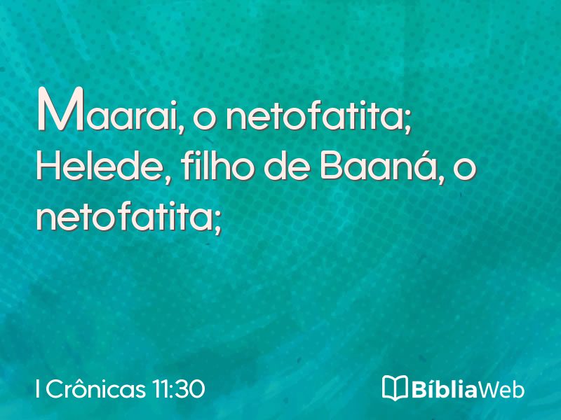 I Crônicas 11:30 em imagem para compartilhar