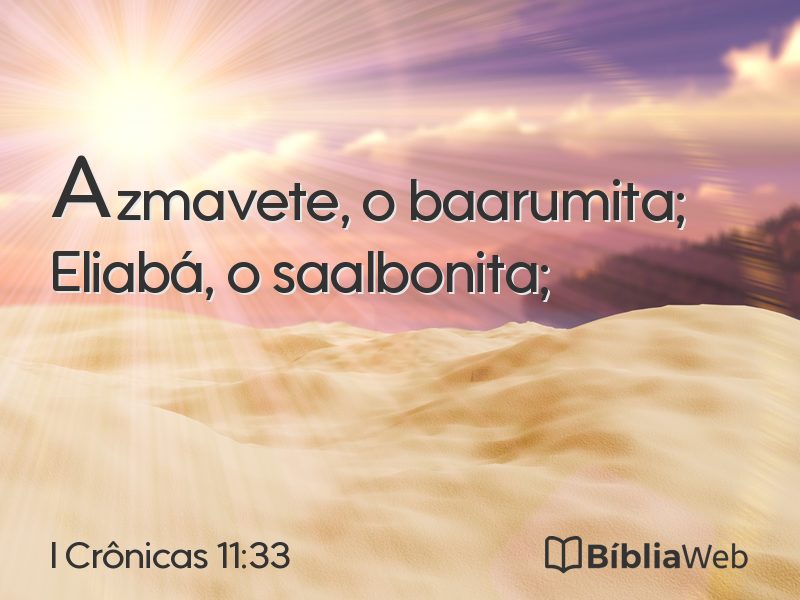 I Crônicas 11:33 em imagem para compartilhar
