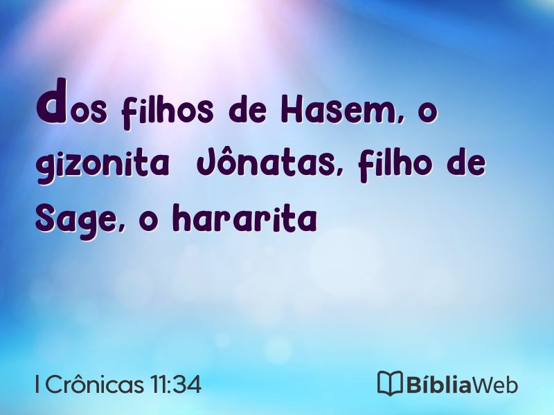 I Crônicas 11:34 em imagem para compartilhar
