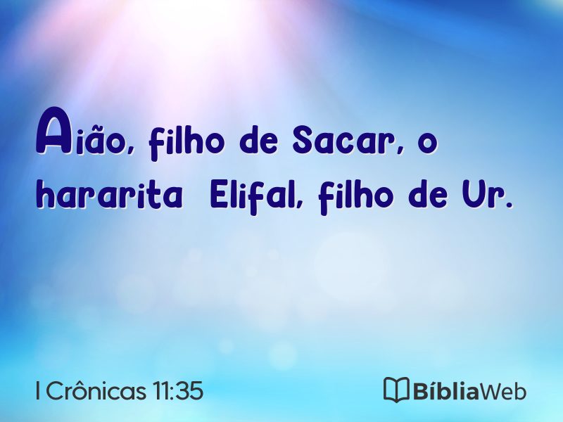 I Crônicas 11:35 em imagem para compartilhar