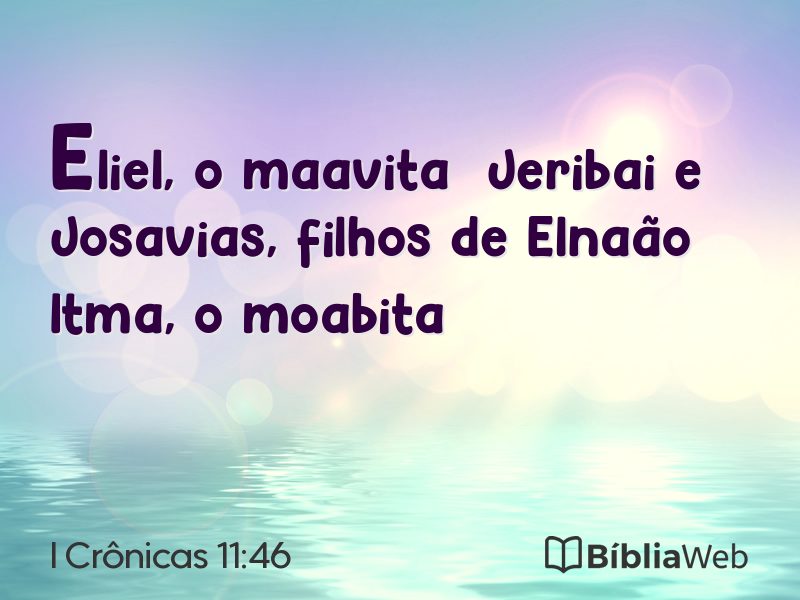 I Crônicas 11:46 em imagem para compartilhar