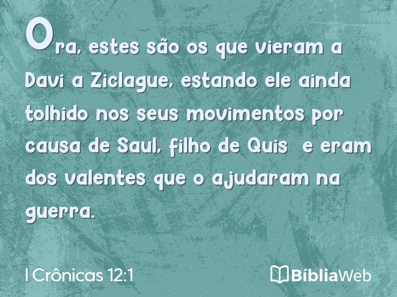 I Crônicas 12:1 em imagem para compartilhar