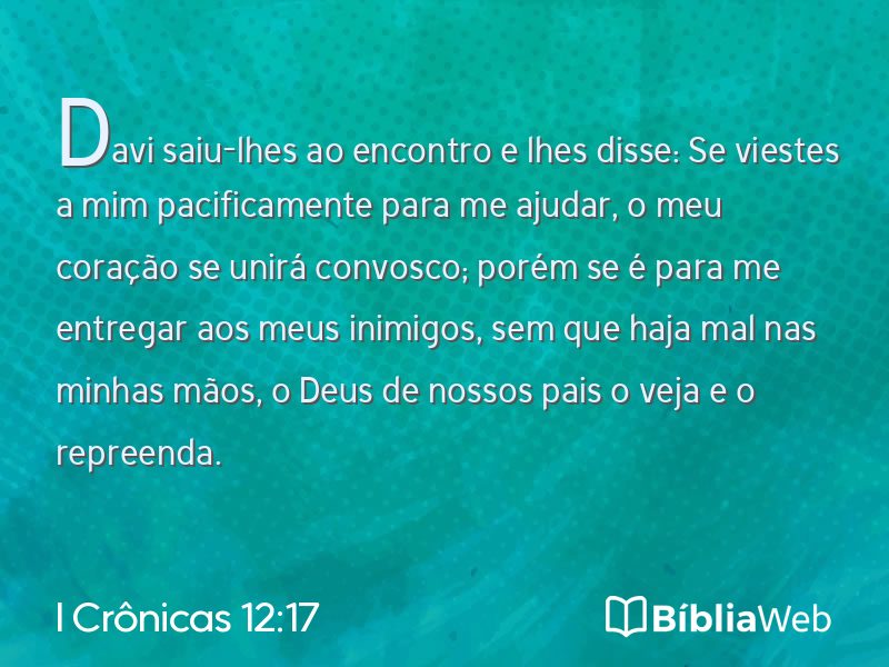 I Crônicas 12:17 em imagem para compartilhar