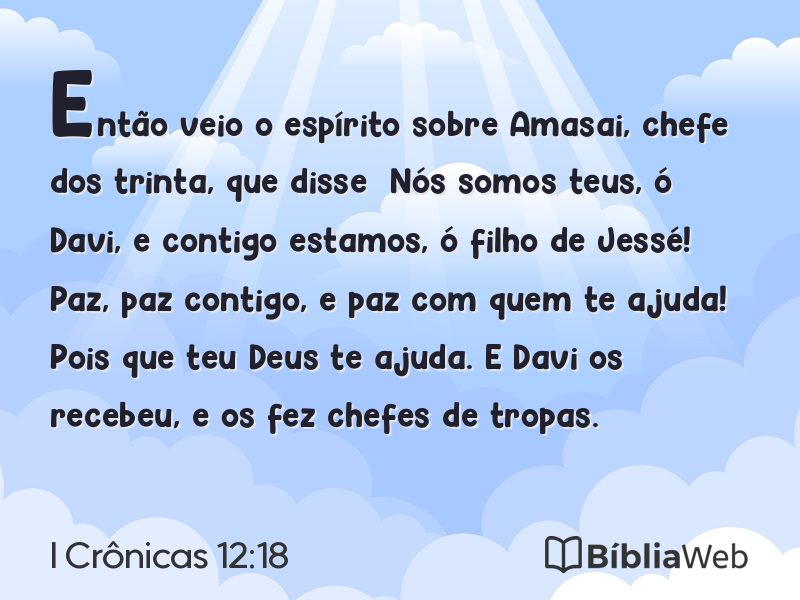I Crônicas 12:18 em imagem para compartilhar