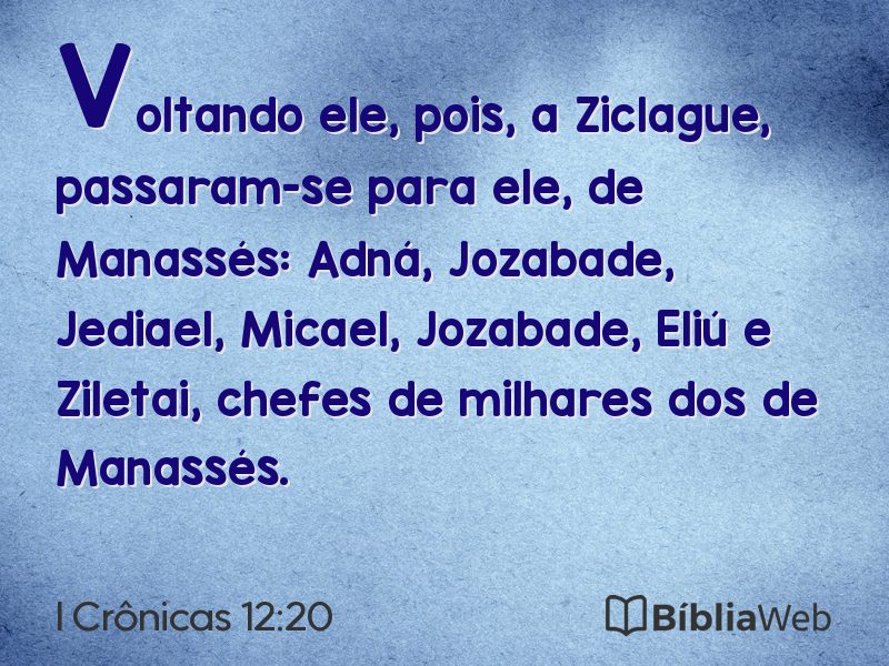 I Crônicas 12:20 em imagem para compartilhar