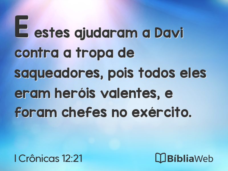 I Crônicas 12:21 em imagem para compartilhar