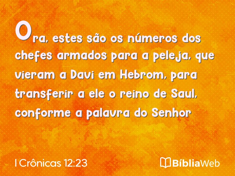 I Crônicas 12:23 em imagem para compartilhar