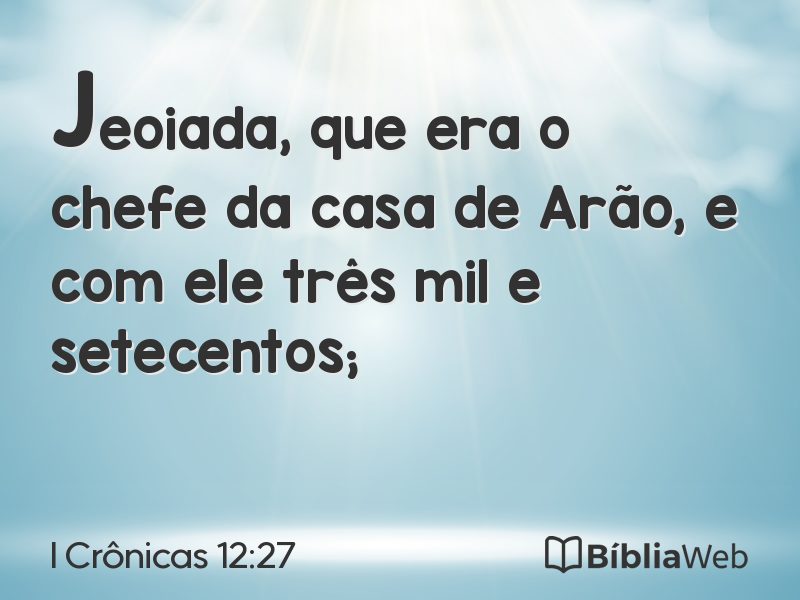 I Crônicas 12:27 em imagem para compartilhar