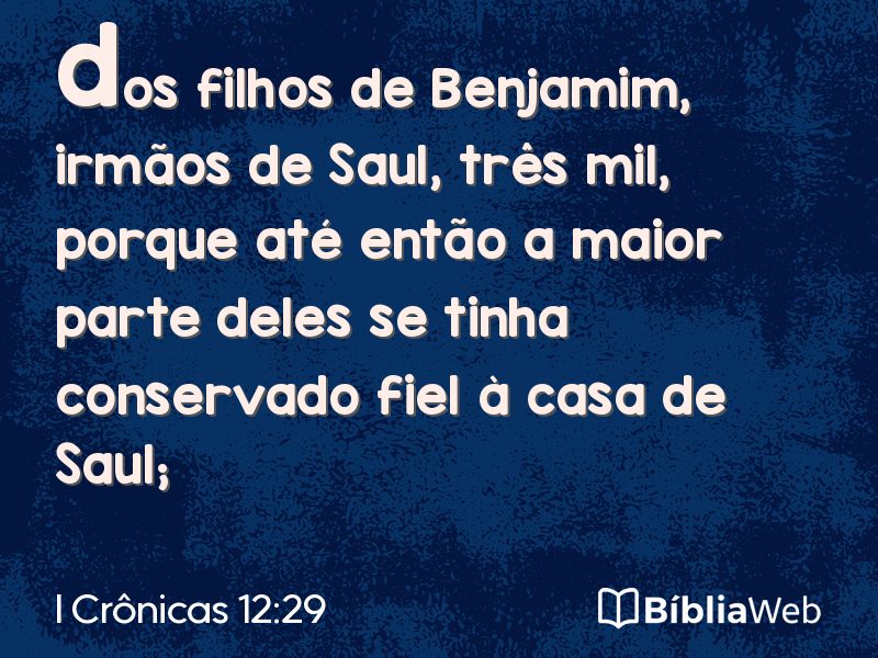 I Crônicas 12:29 em imagem para compartilhar