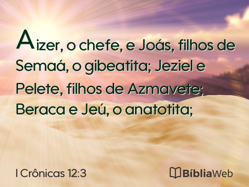 I Crônicas 12:3 em imagem para compartilhar