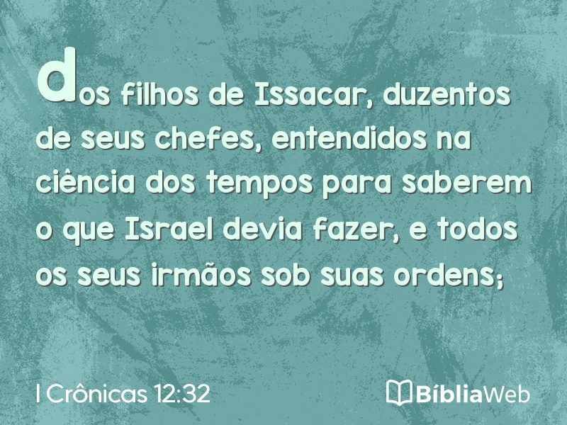 I Crônicas 12:32 em imagem para compartilhar