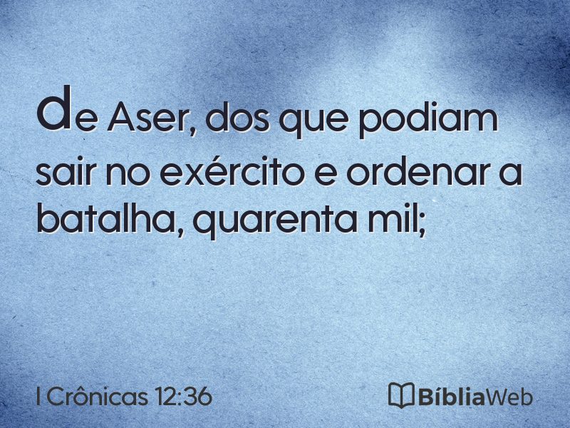 I Crônicas 12:36 em imagem para compartilhar