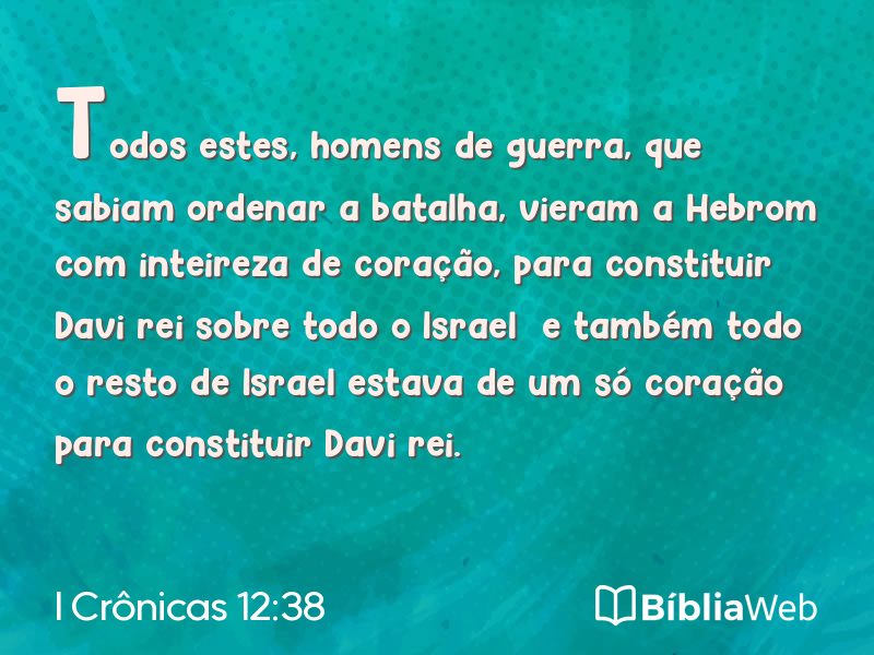 I Crônicas 12:38 em imagem para compartilhar