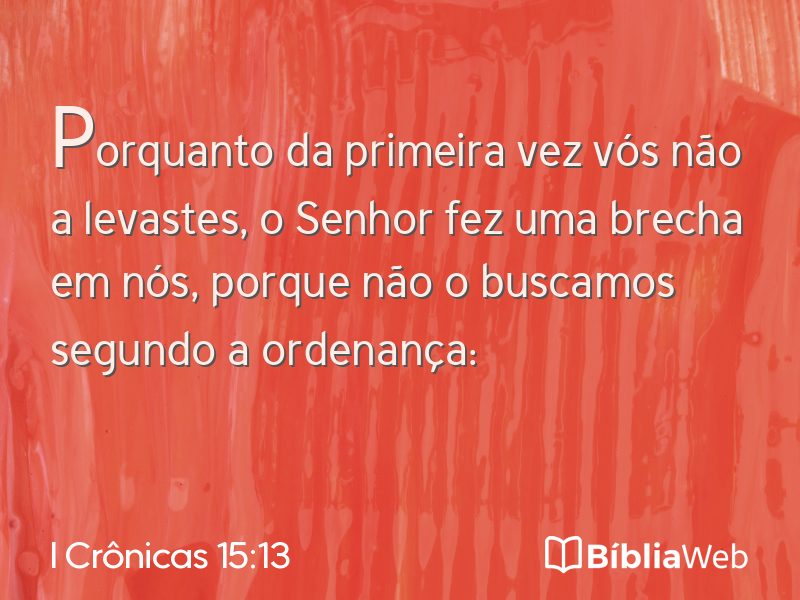 I Crônicas 15:13 em imagem para compartilhar