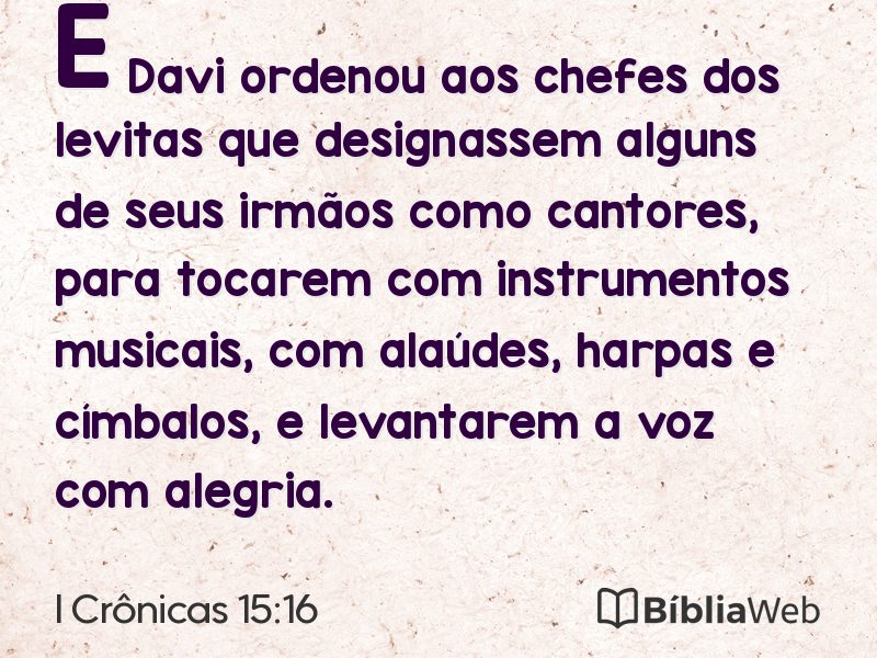 I Crônicas 15:16 em imagem para compartilhar
