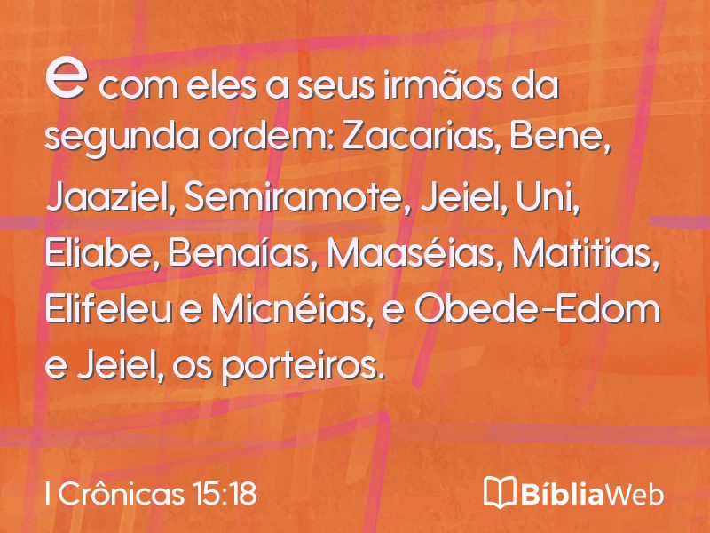 I Crônicas 15:18 em imagem para compartilhar