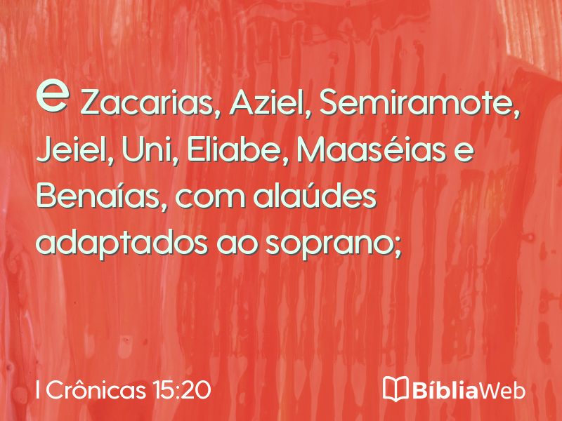 I Crônicas 15:20 em imagem para compartilhar