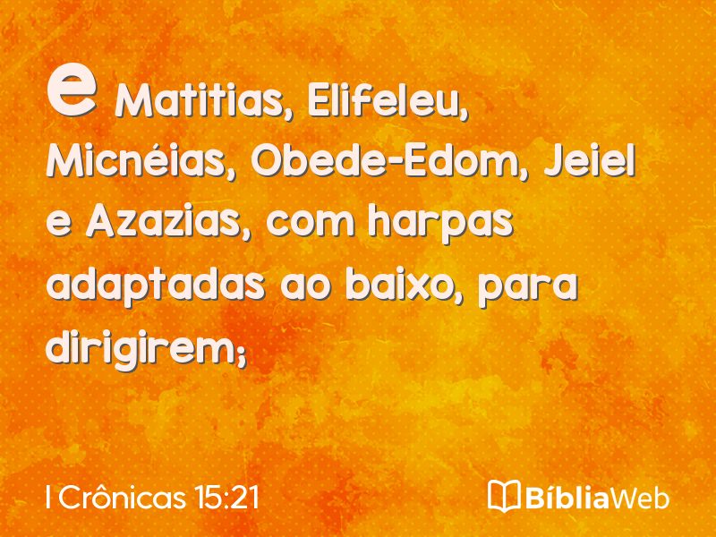 I Crônicas 15:21 em imagem para compartilhar