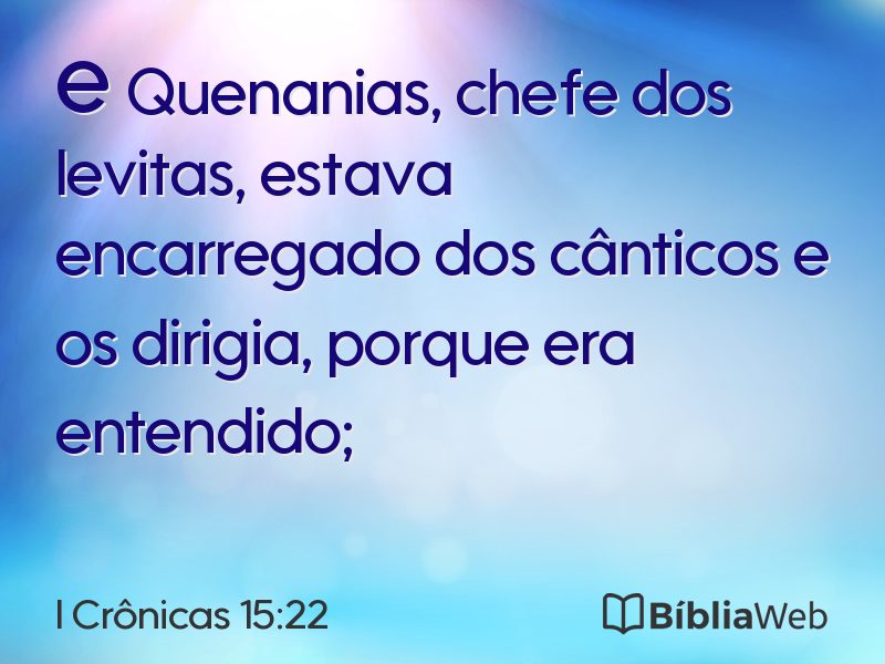 I Crônicas 15:22 em imagem para compartilhar