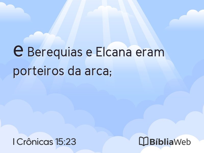I Crônicas 15:23 em imagem para compartilhar