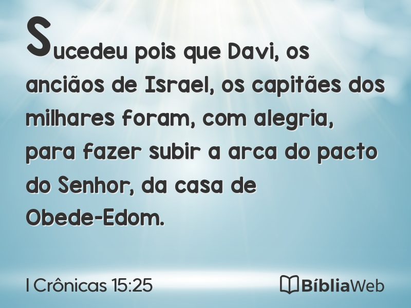 I Crônicas 15:25 em imagem para compartilhar