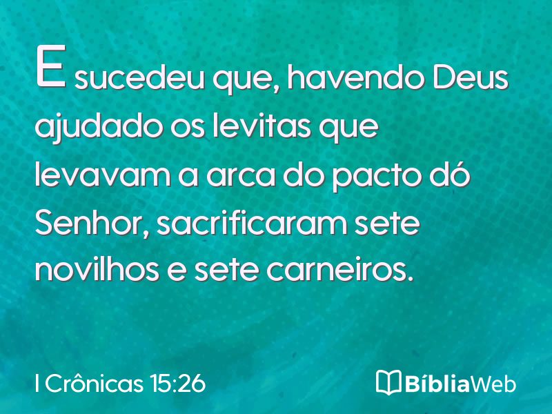 I Crônicas 15:26 em imagem para compartilhar
