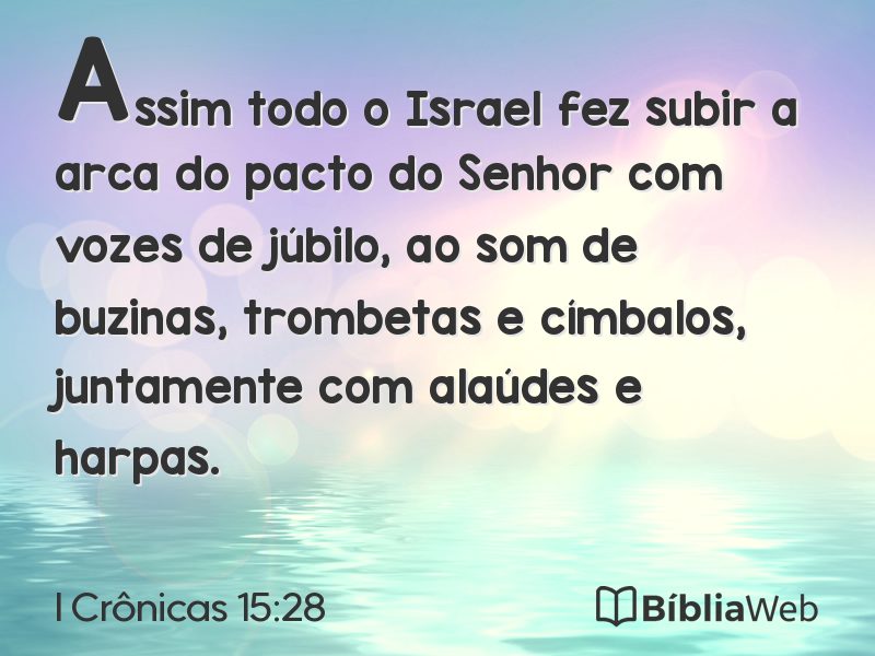 I Crônicas 15:28 em imagem para compartilhar