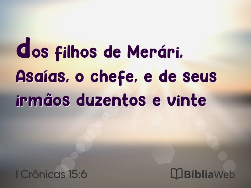 I Crônicas 15:6 em imagem para compartilhar