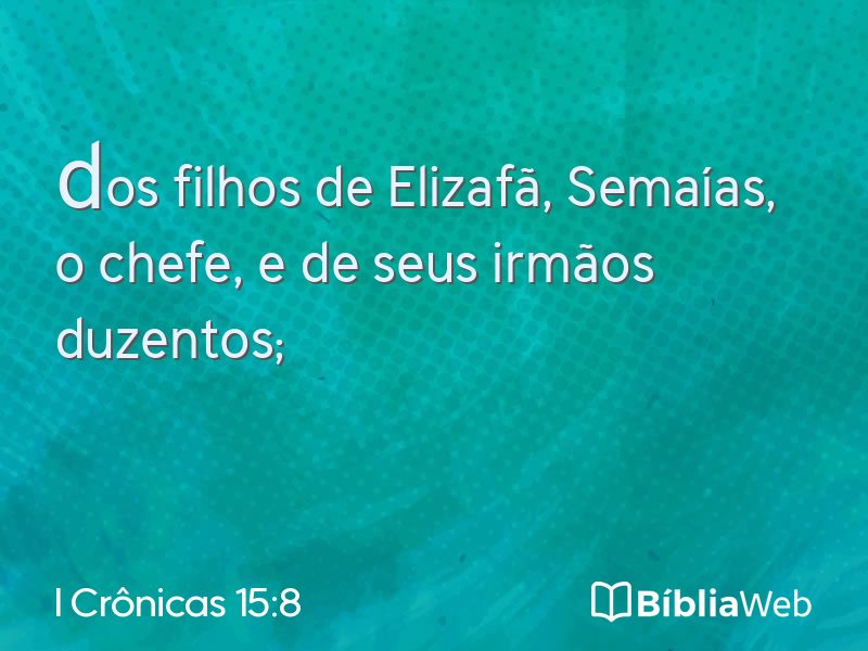 I Crônicas 15:8 em imagem para compartilhar