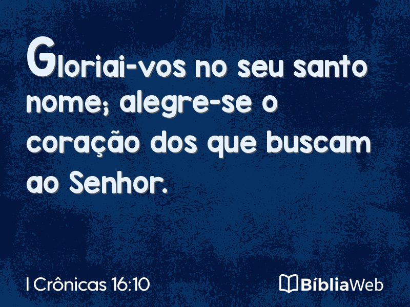 I Crônicas 16:10 em imagem para compartilhar