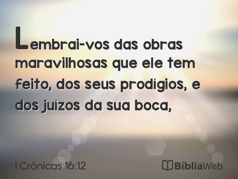 I Crônicas 16:12 em imagem para compartilhar