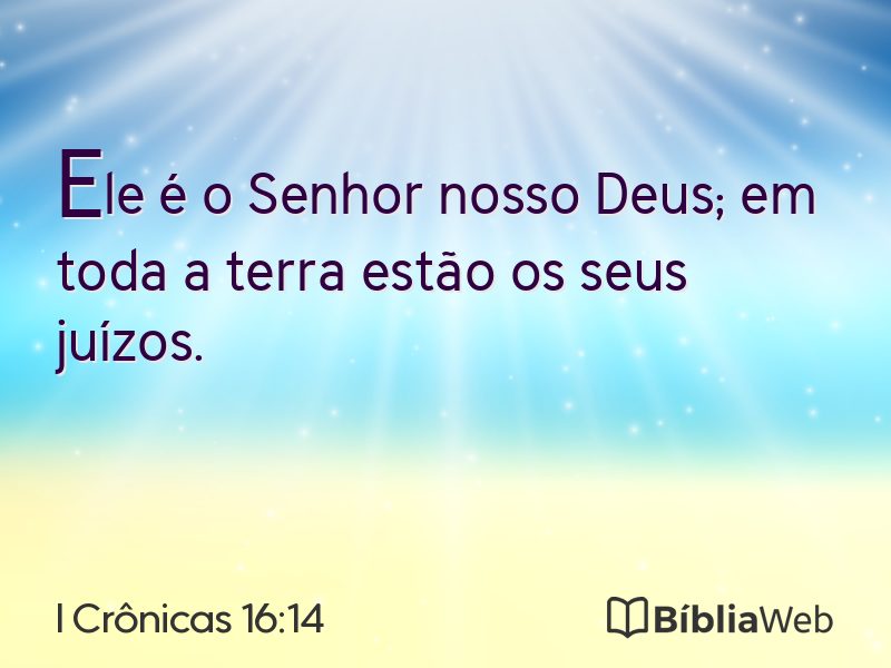 I Crônicas 16:14 em imagem para compartilhar