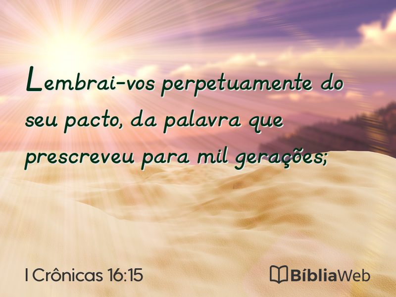 I Crônicas 16:15 em imagem para compartilhar