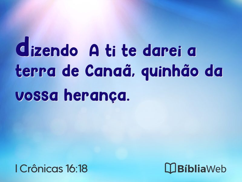 I Crônicas 16:18 em imagem para compartilhar