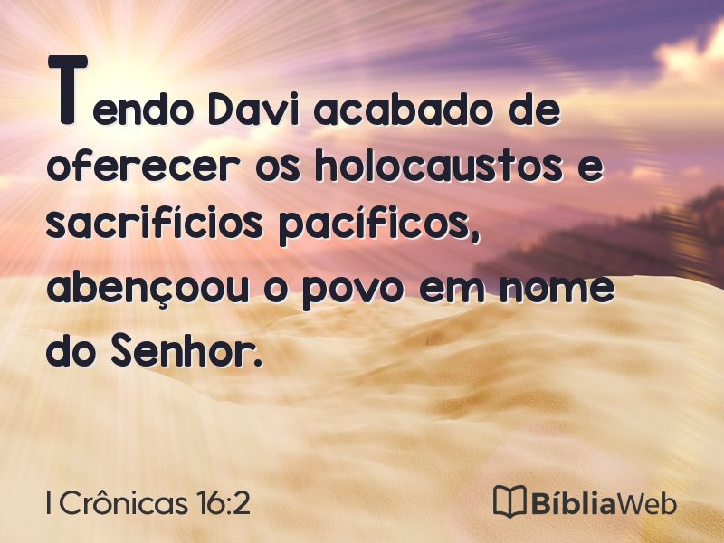 I Crônicas 16:2 em imagem para compartilhar