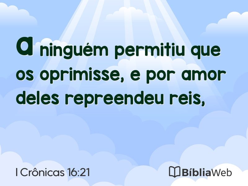 I Crônicas 16:21 em imagem para compartilhar