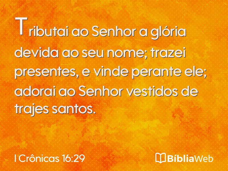 I Crônicas 16:29 em imagem para compartilhar