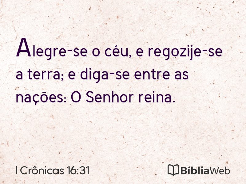 I Crônicas 16:31 em imagem para compartilhar
