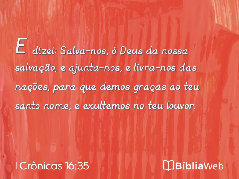 I Crônicas 16:35 em imagem para compartilhar