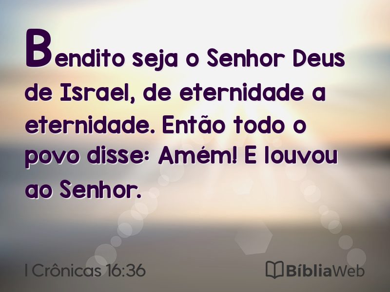 I Crônicas 16:36 em imagem para compartilhar