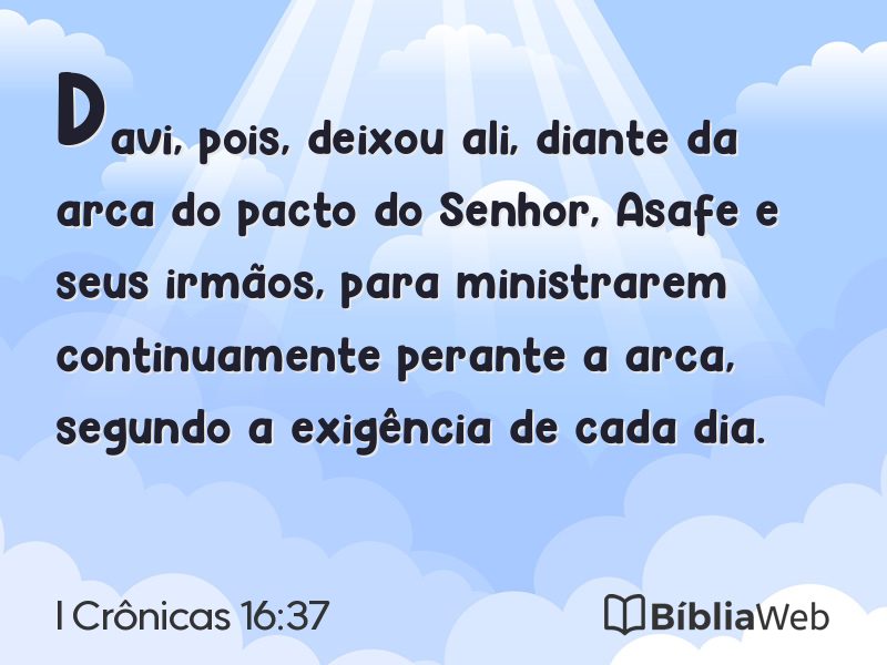 I Crônicas 16:37 em imagem para compartilhar