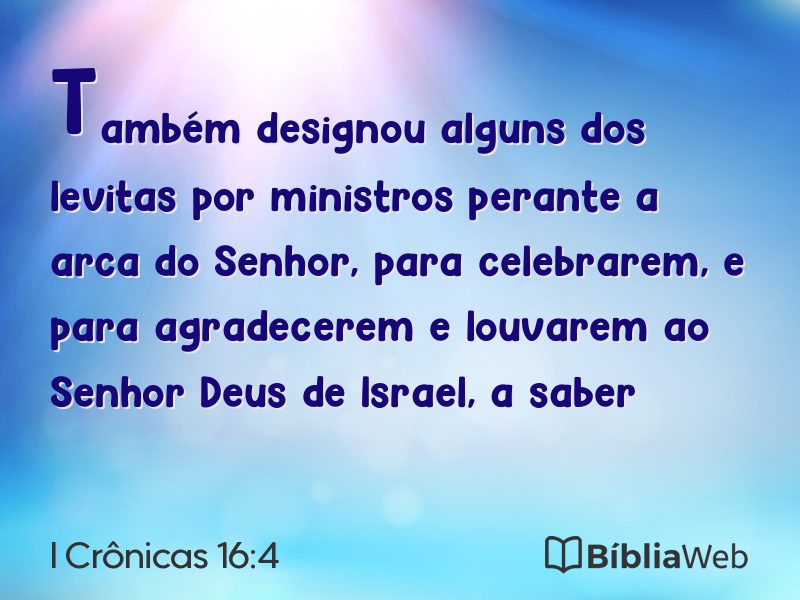I Crônicas 16:4 em imagem para compartilhar