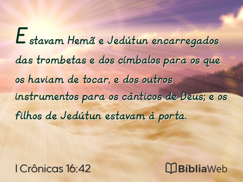 I Crônicas 16:42 em imagem para compartilhar