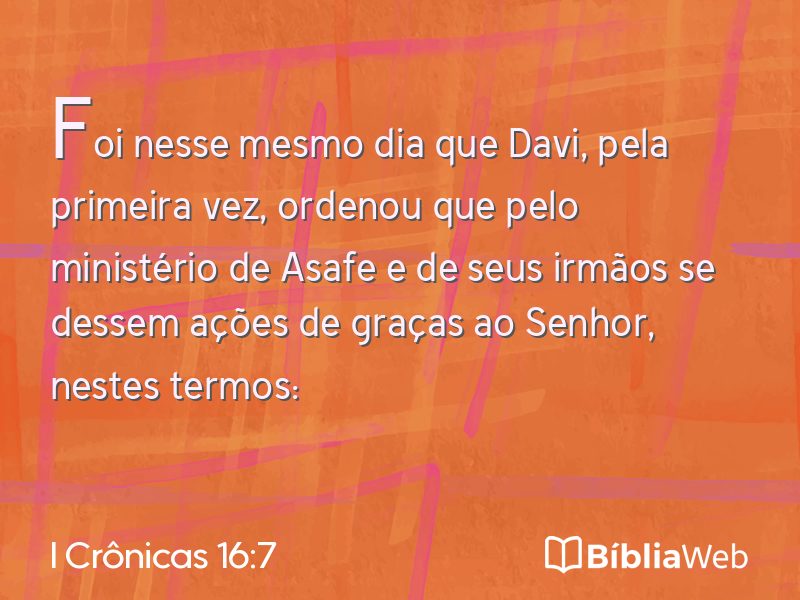 I Crônicas 16:7 em imagem para compartilhar