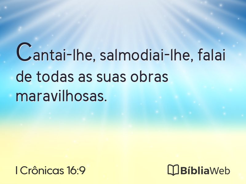 I Crônicas 16:9 em imagem para compartilhar