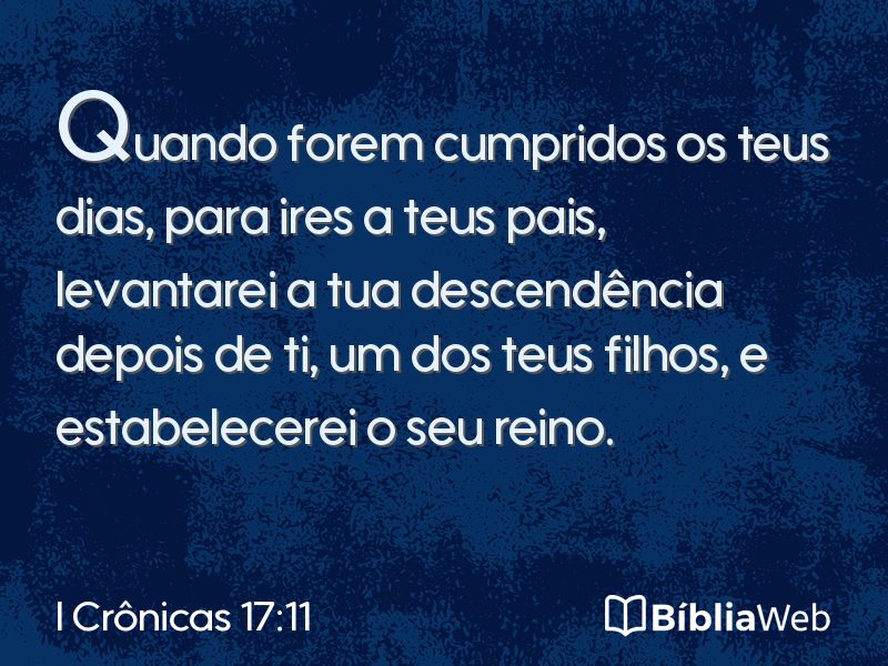 I Crônicas 17:11 em imagem para compartilhar