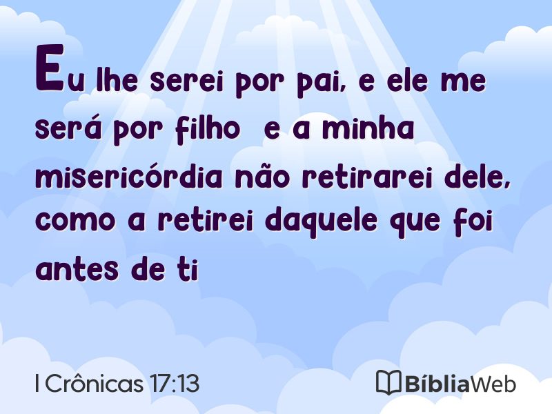 I Crônicas 17:13 em imagem para compartilhar