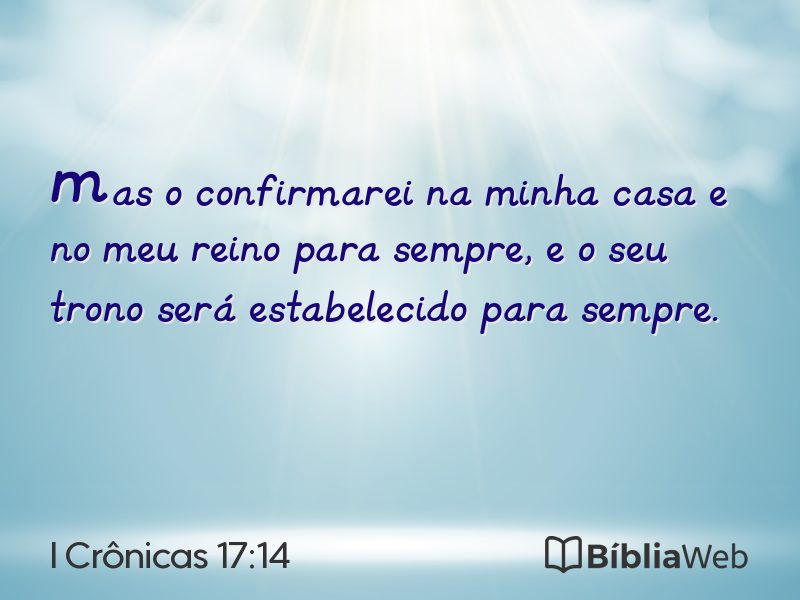 I Crônicas 17:14 em imagem para compartilhar