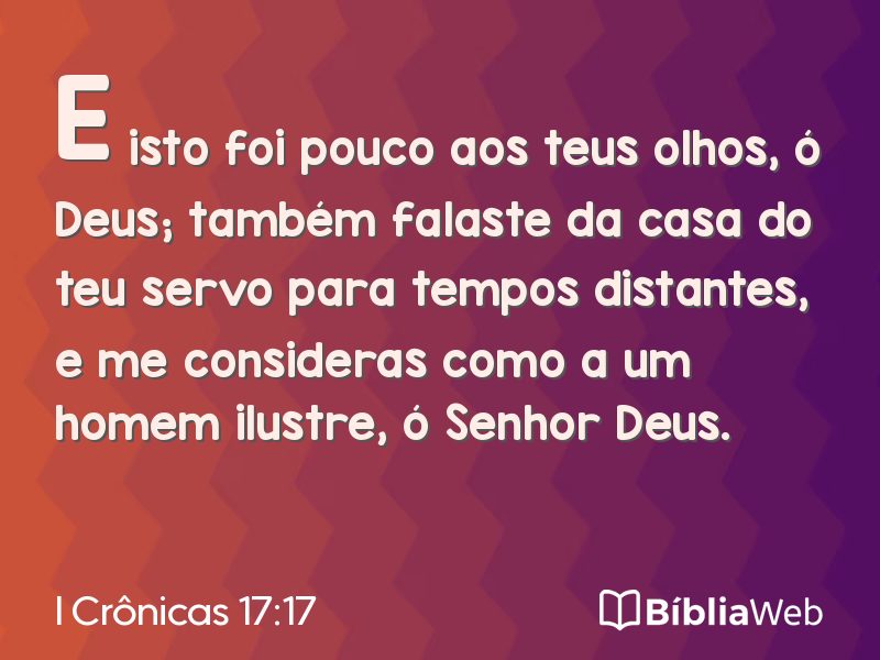 I Crônicas 17:17 em imagem para compartilhar